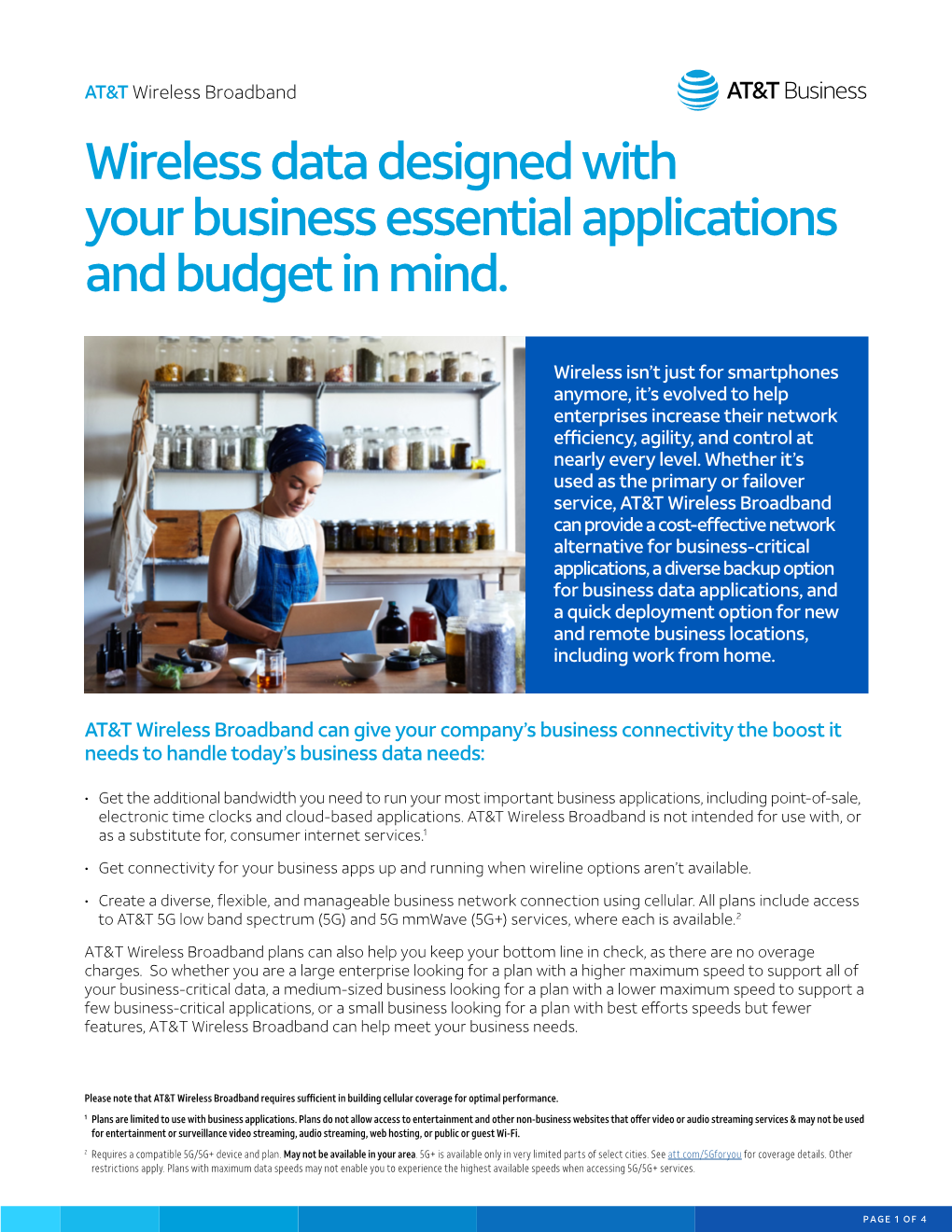 Wireless Data Designed with Your Business Essential Applications and Budget in Mind