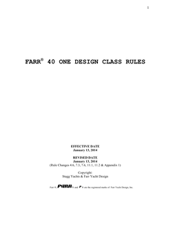 Farr 40 One Design Class Rules