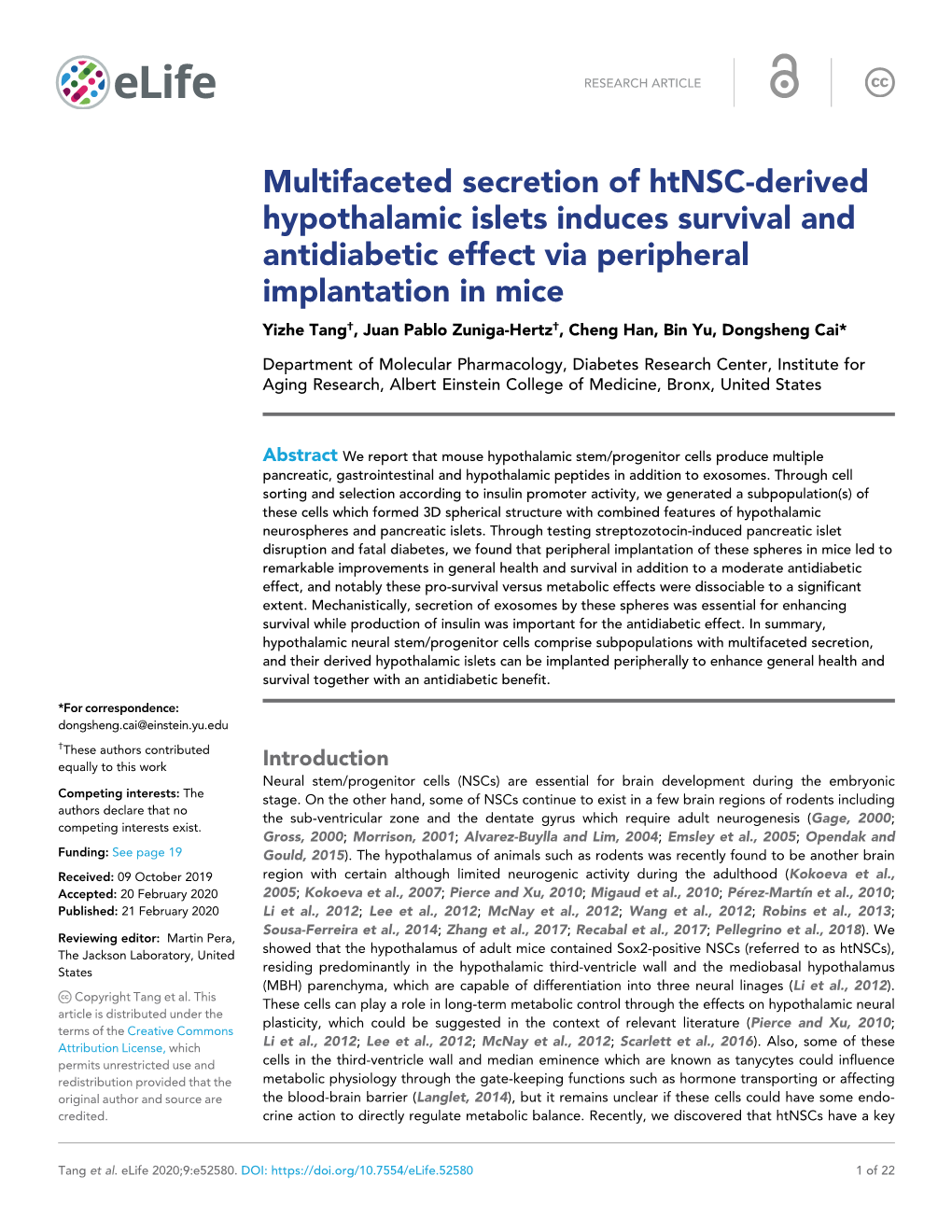 Multifaceted Secretion of Htnsc-Derived Hypothalamic Islets