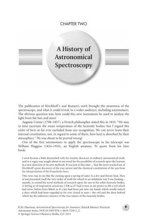 A History of Astronomical Spectroscopy