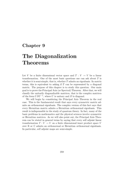 The Diagonalization Theorems