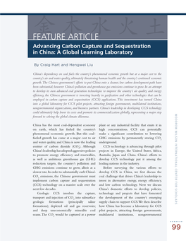 Advancing Carbon Capture and Sequestration in China: a Global Learning Laboratory