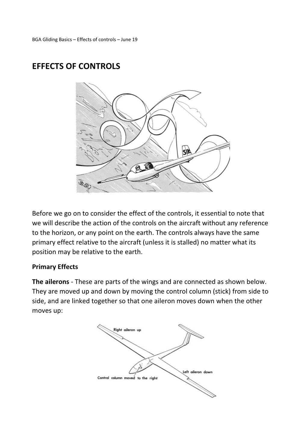 Gliding Basics – Effects of Controls – June 19