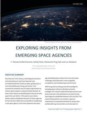 Exploring Insights from Emerging Space Agencies