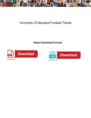 University of Maryland Football Tickets