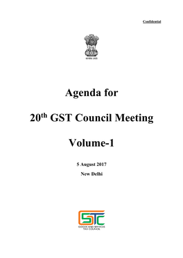 Agenda for 20 GST Council Meeting Volume-1