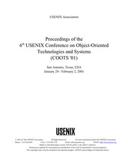 Proceedings of the 6 USENIX Conference on Object-Oriented