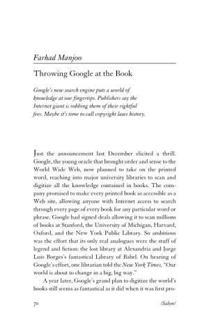 Farhad Manjoo Throwing Google at the Book