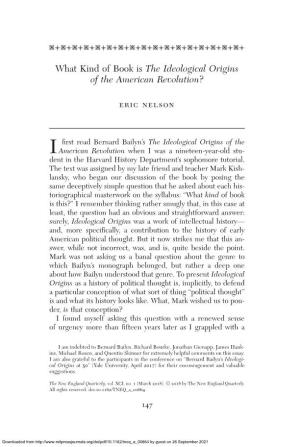 What Kind of Book Is the Ideological Origins of the American Revolution?