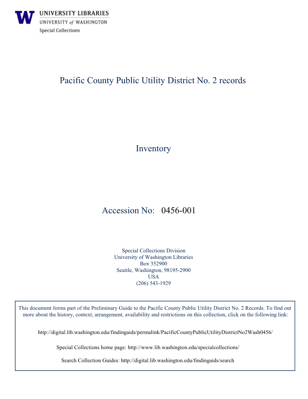 0456-001 Pacific County Public Utility District
