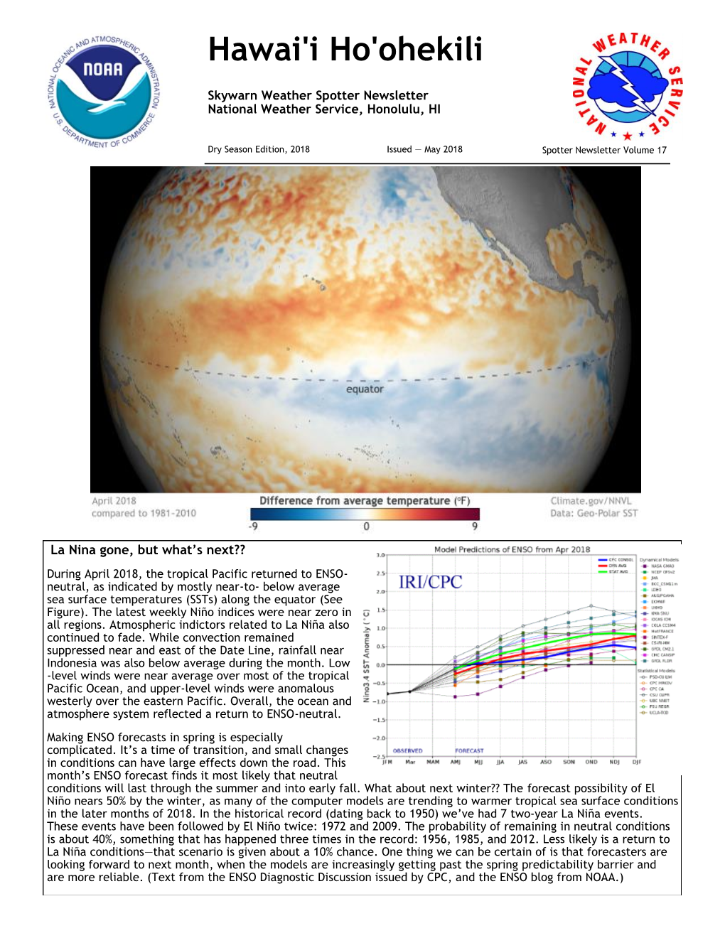 Spotter Newsletter Volume 17: Dry Season, Spring 2018