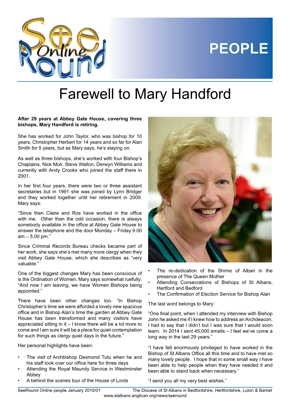 Farewell to Mary Handford PEOPLE
