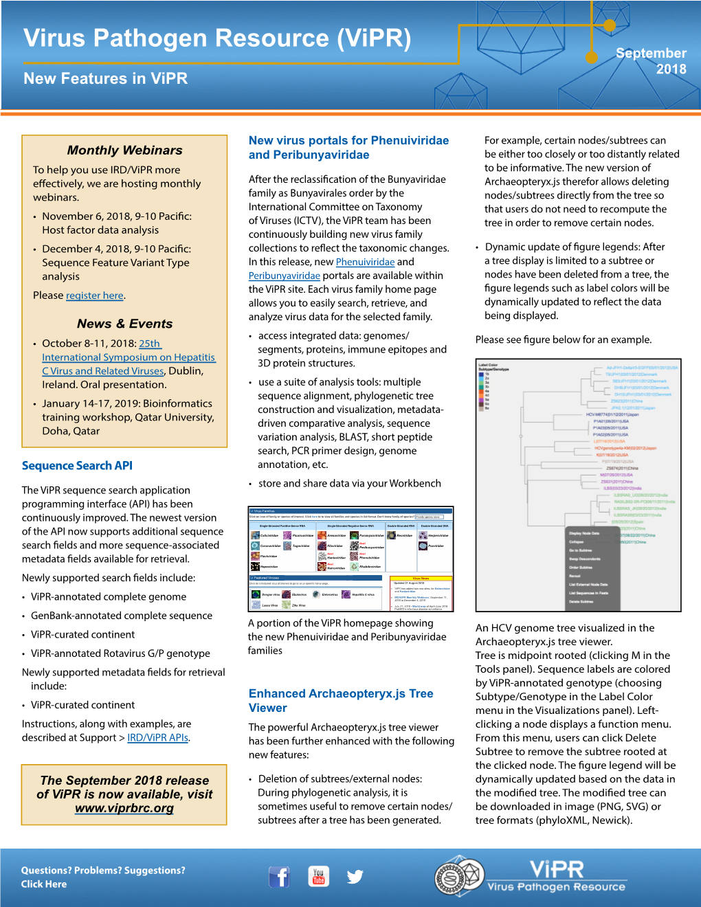 Virus Pathogen Resource (Vipr) September 2018 New Features in Vipr