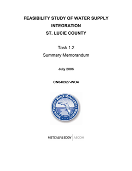 Feasibility Study of Water Supply Integration St. Lucie County