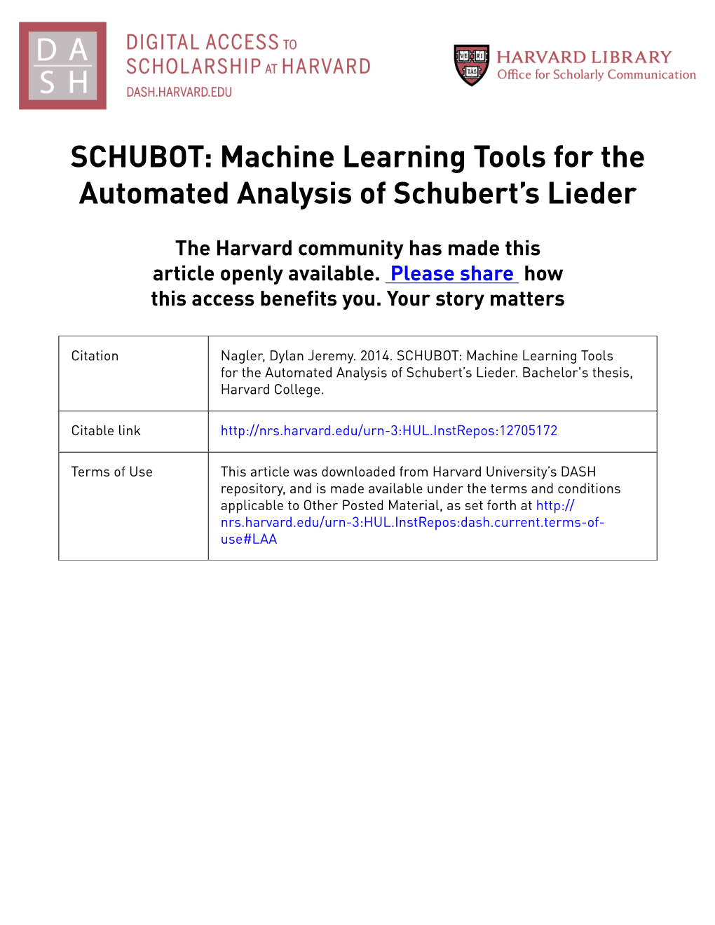 Machine Learning Tools for the Automated Analysis of Schubert's
