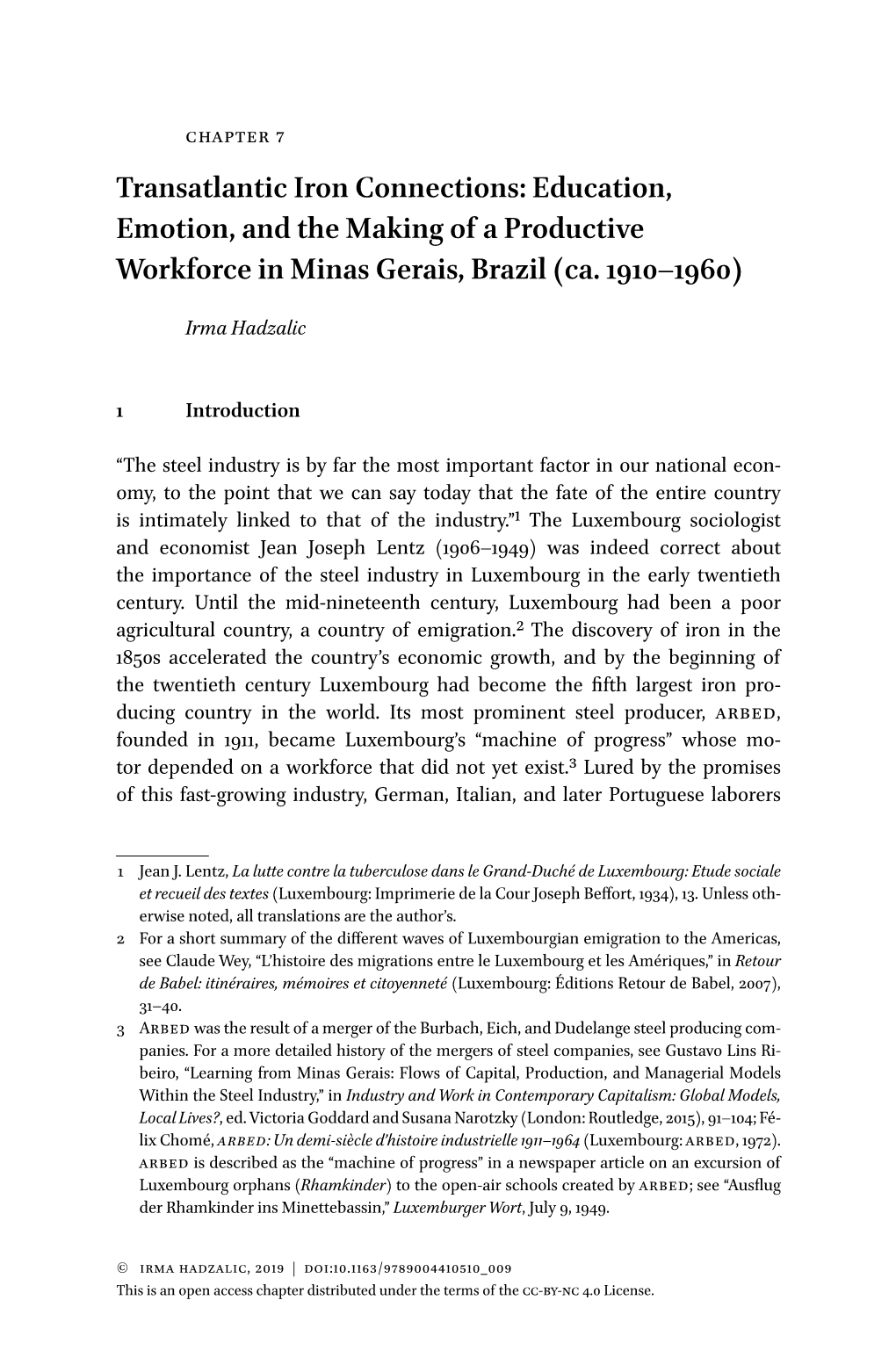 Education, Emotion, and the Making of a Productive Workforce in Minas Gerais, Brazil (Ca