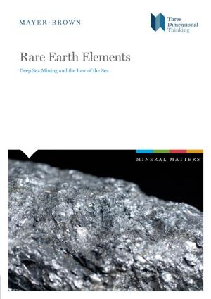 Rare Earth Elements Deep Sea Mining and the Law of the Sea