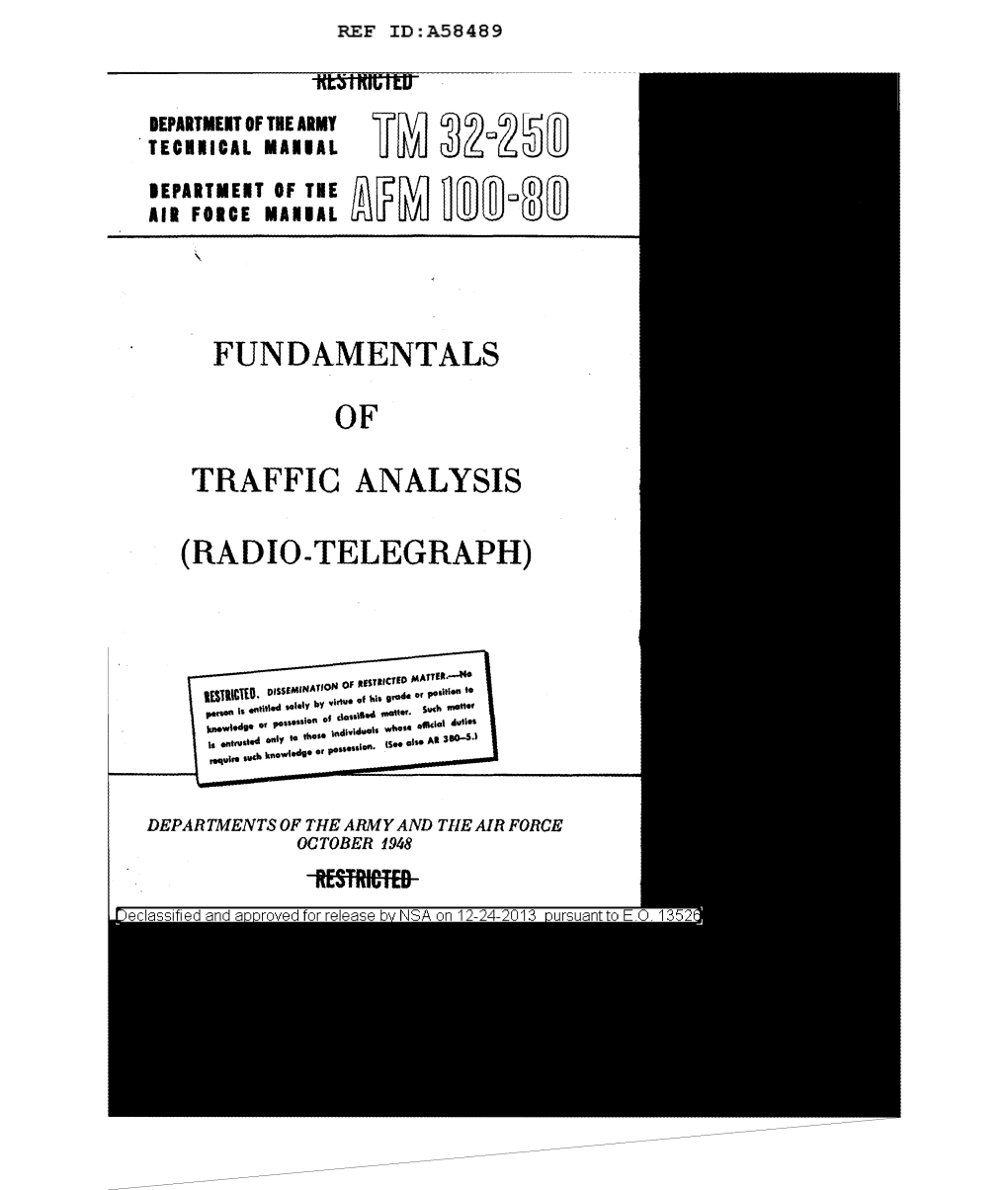 Fundamentals of Traffic Analysis (Radio-Telegraph