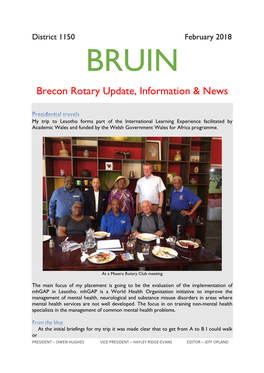 Brecon Rotary Update, Information & News