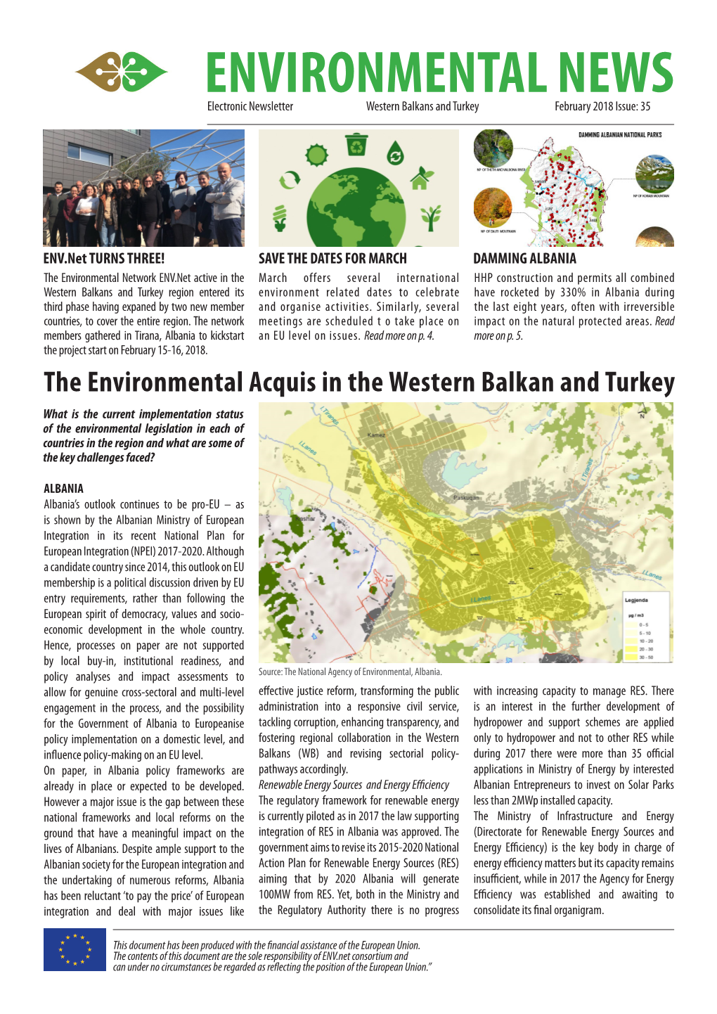 ENVIRONMENTAL NEWS Electronic Newsletter Western Balkans and Turkey February 2018 Issue: 35