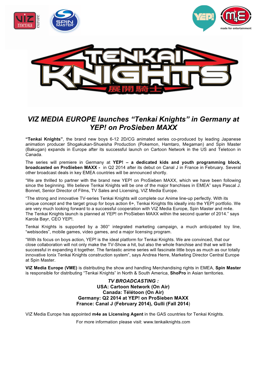 Tenkai Knights” in Germany at YEP! on Prosieben MAXX
