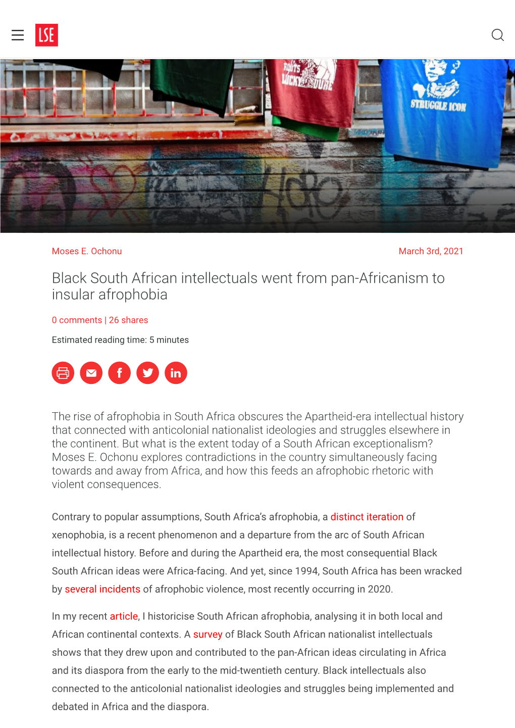 Black South African Intellectuals Went from Pan-Africanism to Insular Afrophobia