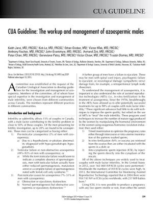 CUA Guideline: the Workup and Management of Azoospermic Males