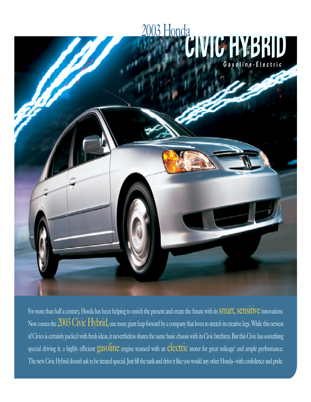 Honda CIVIC HYBRID Gasoline- Electric