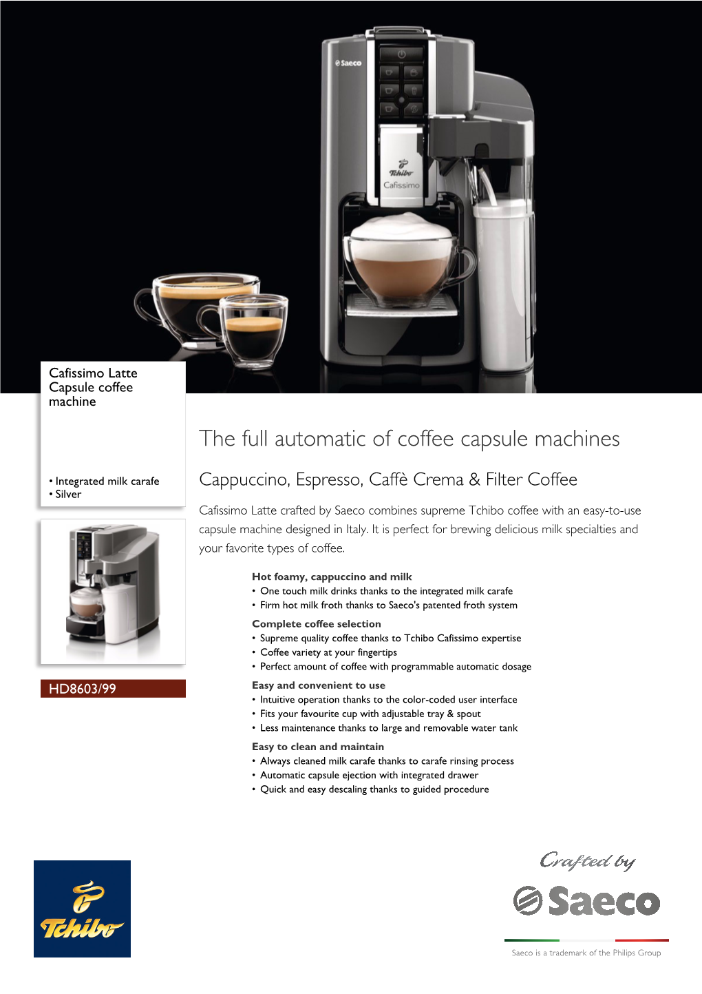 HD8603/99 Cafissimo Capsule Coffee Machine