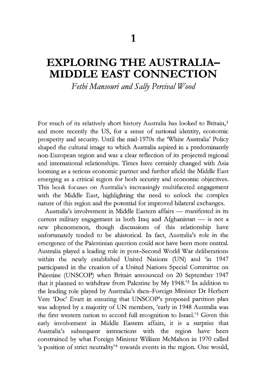 Exploring the Australia- Middle East Connection