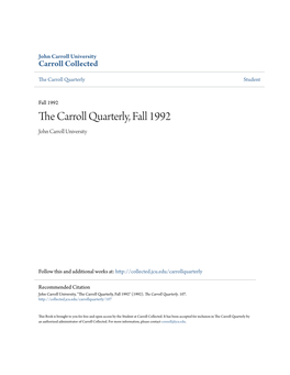 The Carroll Quarterly, Fall 1992