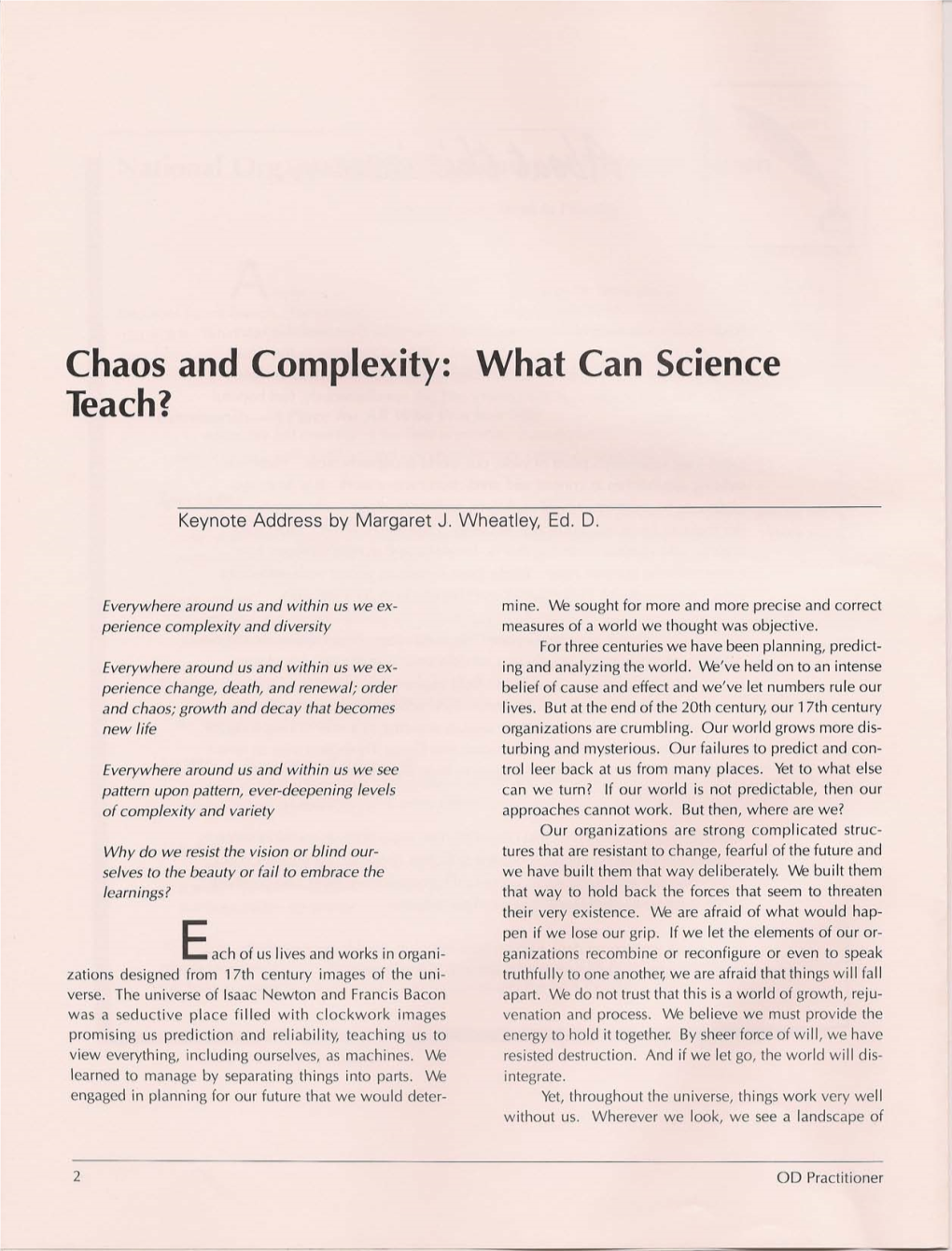 Chaos and Complexity: Teach? What Can Science