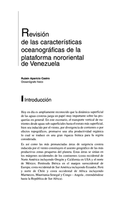 Revision De Las Caracteristicas Oceanograficas De La Plataforma