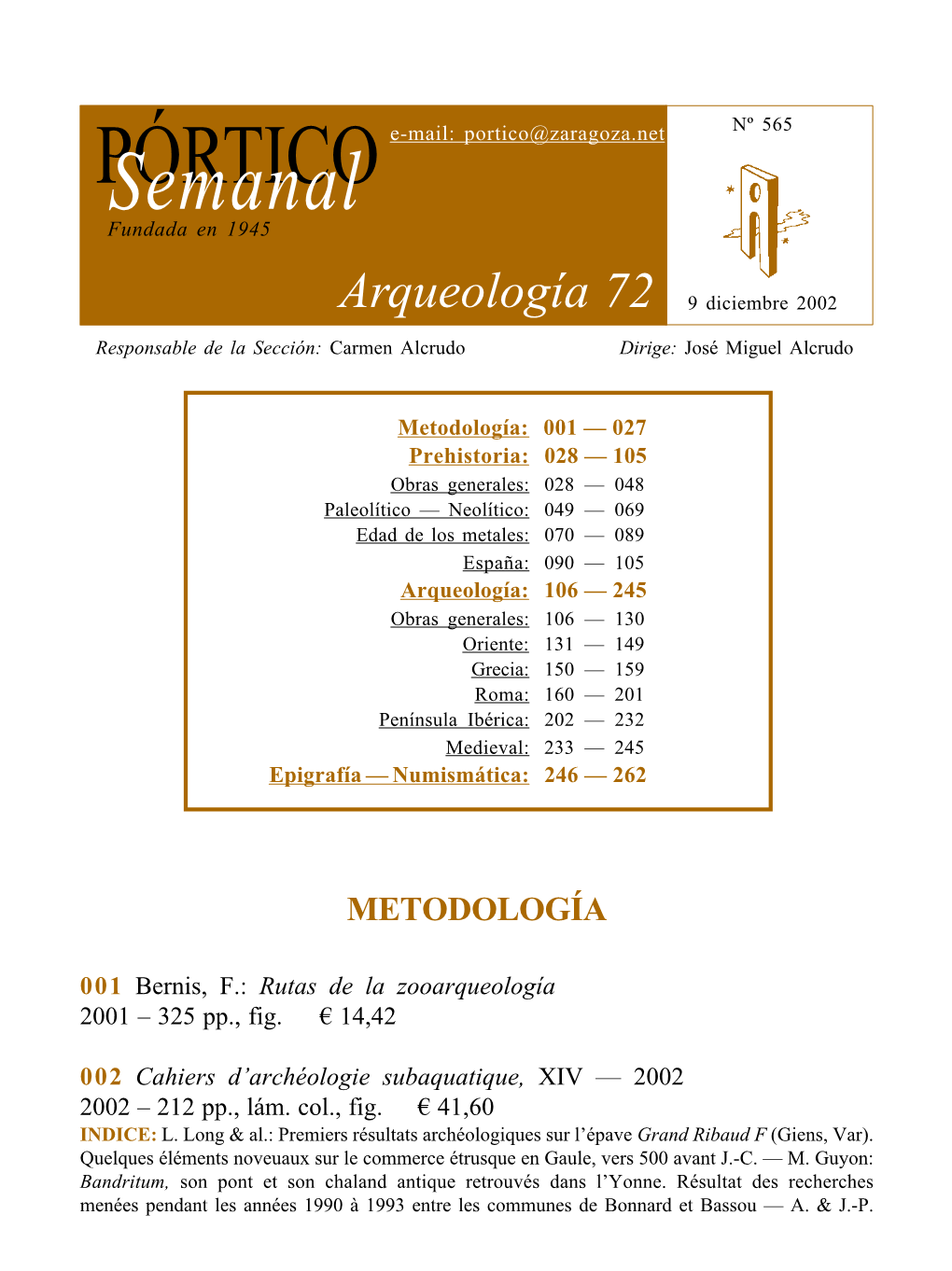 Arqueología 72 9 Diciembre 2002