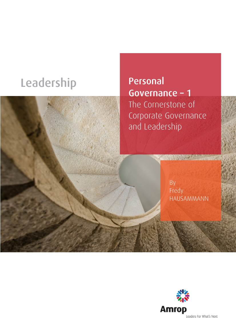 The Cornerstone of Corporate Governance and Leadership