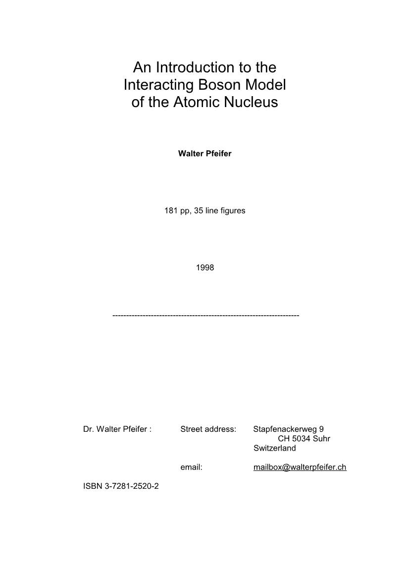 An Introduction to the Interacting Boson Model of the Atomic Nucleus