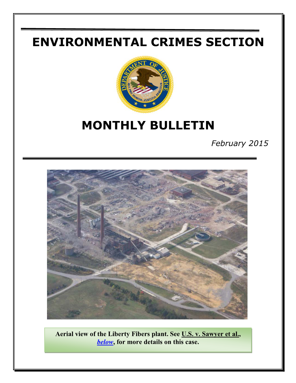Environmental Crimes Section Monthly Bulletin February 2015