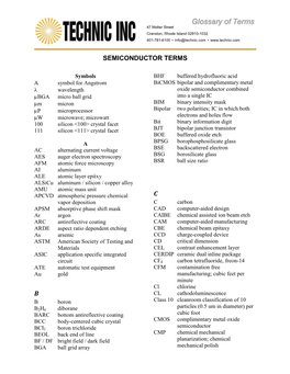 Semiconductor Terms