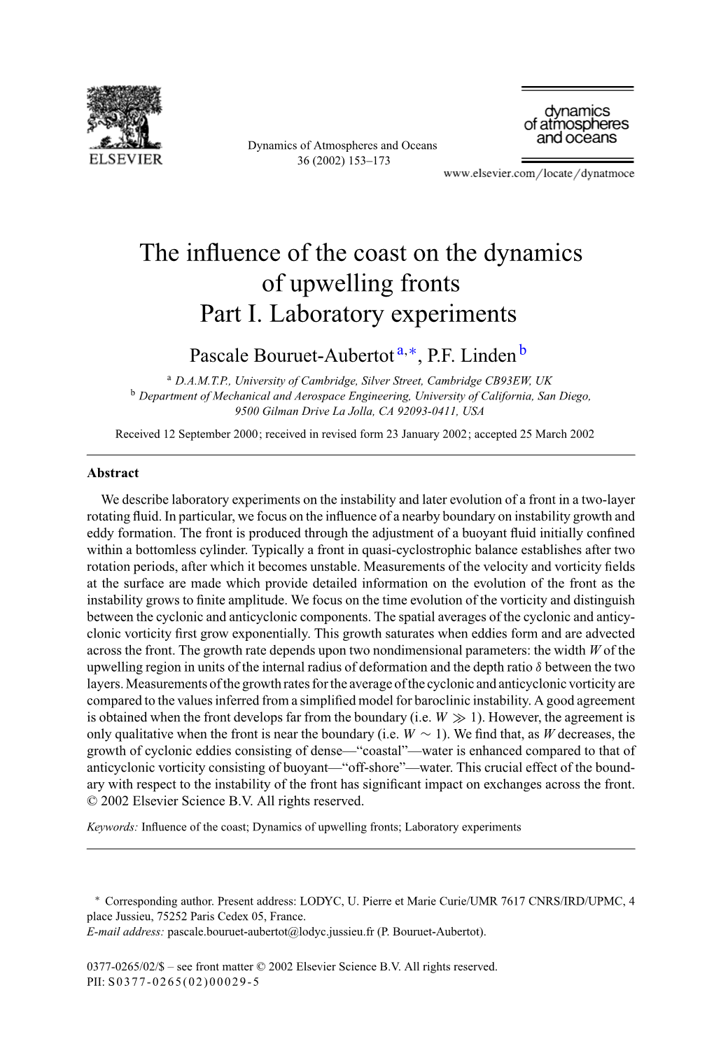 The Influence of the Coast on the Dynamics of Upwelling Fronts Part I