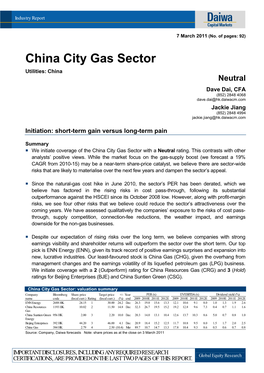 China City Gas Sector
