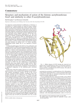 Structure and Mechanism of Action of the Histone Acetyltransferase Gcn5