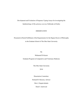 Development and Evaluation of Sequence Typing Assays for Investigating The