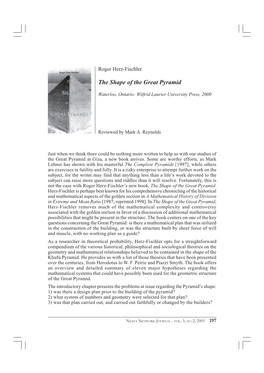 Roger Herz-Fischler the Shape of the Great Pyramid