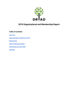 2018 Organizational and Membership Report