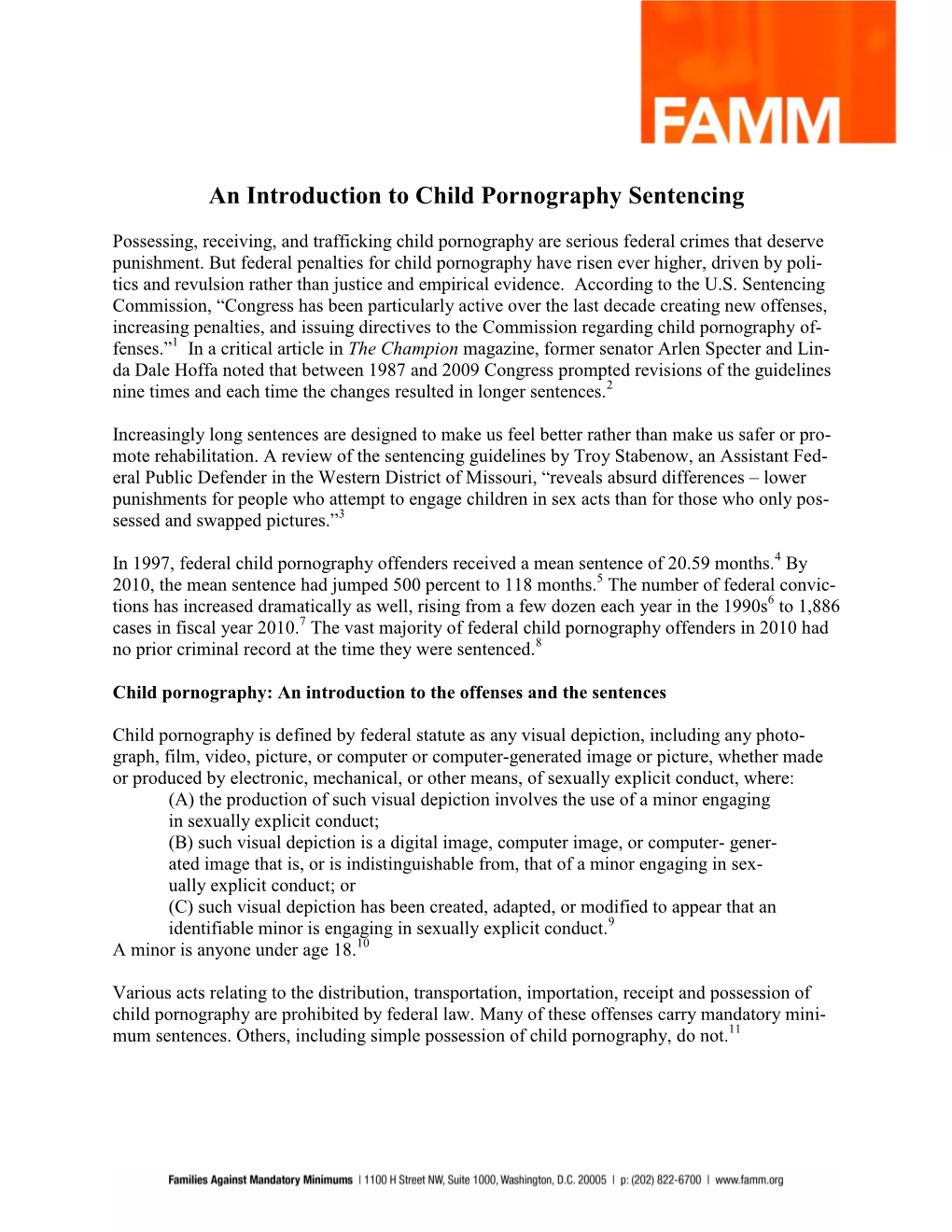 An Introduction to Child Pornography Sentencing