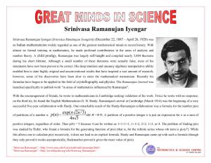 Srinivasa Ramanujan Iyengar
