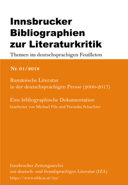 Innsbrucker Bibliographien Zur Literaturkritik Themen Im Deutschsprachigen Feuilleton