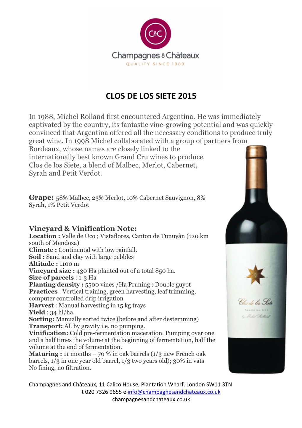 Clos De Los Siete 2015