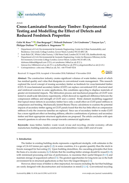 Cross-Laminated Secondary Timber: Experimental Testing and Modelling the Effect of Defects and Reduced Feedstock Properties