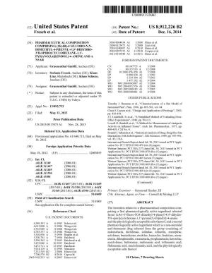 (12) United States Patent (10) Patent No.: US 8,912,226 B2 Frosch Et Al